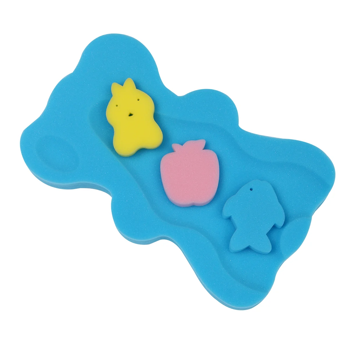 1PC Baby Bath Sponge Cushion Skid Resistance Infant Cartoon Bath Cushion Bathing Mat (Blue) baby bath mat