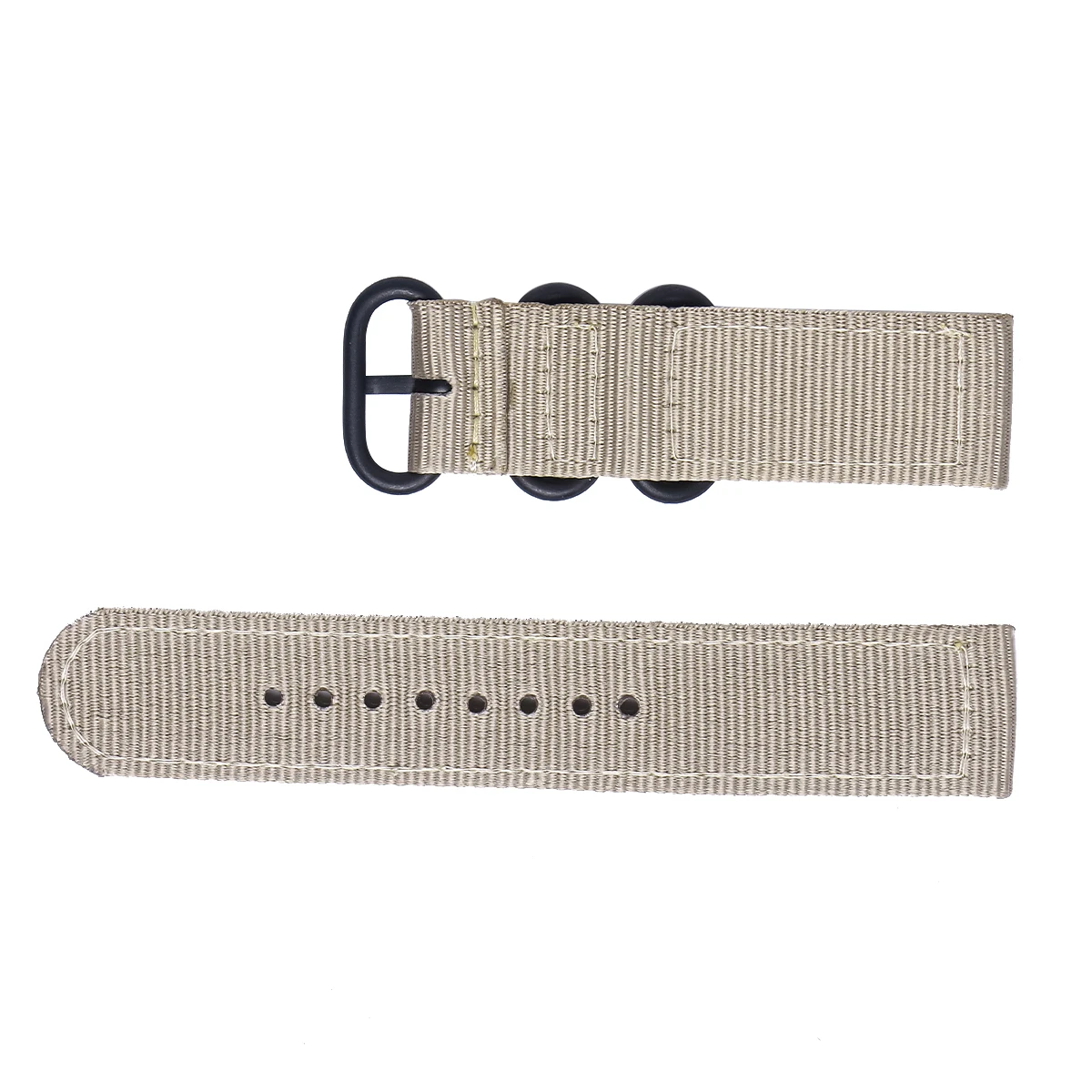 

22 Mm Nylon Strap Black Buckle Watch Straps Breathable Khaki Bands 22mm Chic Comfortable