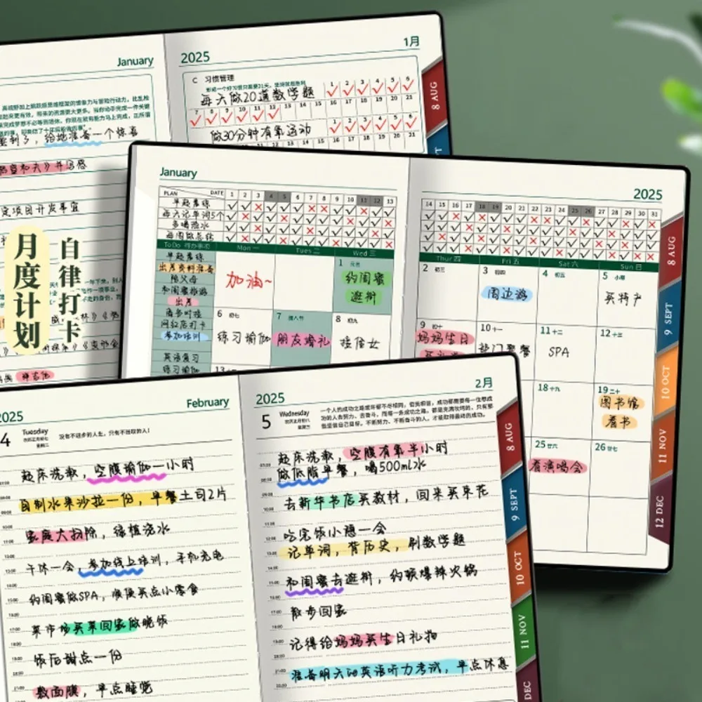 Self Discipline 2025 Schedule Planner Notepad To Do List Taking Notes 365 Day Notebook 12 Months Weekly Agenda 2025 a5 Notebook