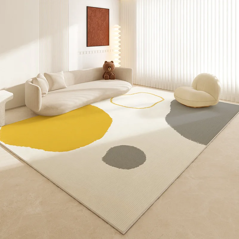 Modern Simple Non-slip Live Room Rug Light Luxury Cream Ins Style Cute Bedroom Decoration Carpet Soft Washable Sofa Table Mat