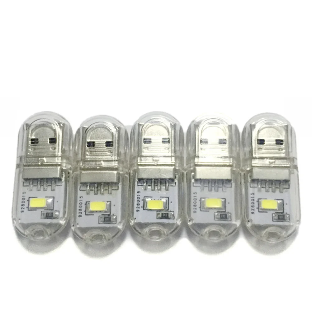 

6PCS White Light Mini Size Portable USB Power Night Light Two-sided Luminous Gift Light Portable Outdoor Light Dormitory Light