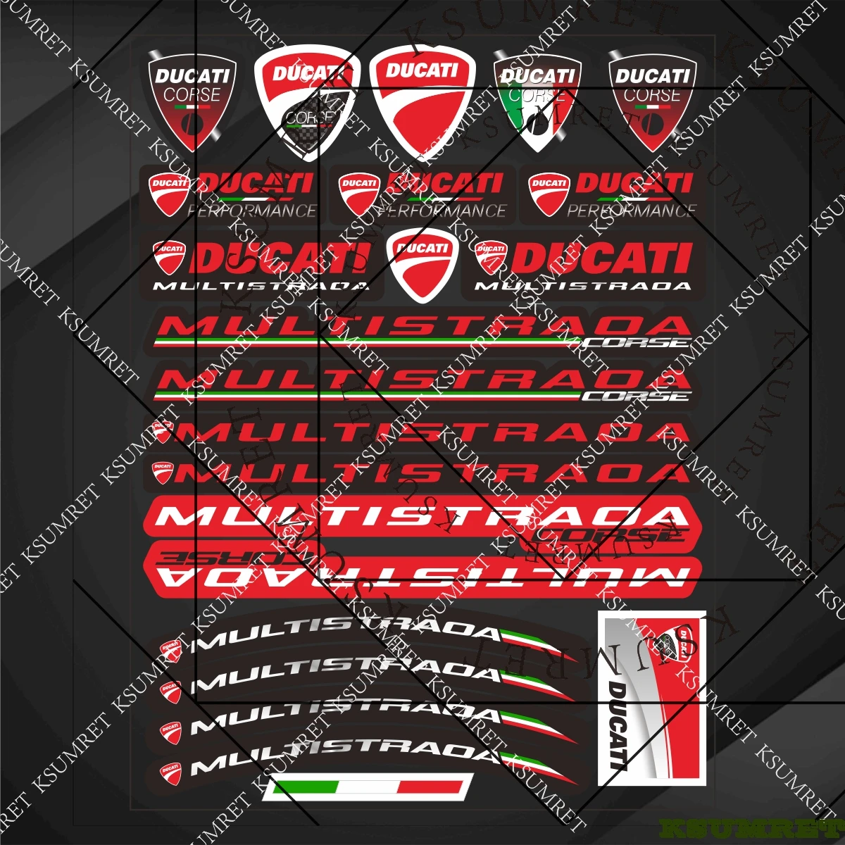 Aufkleber-Set für Ducati Motorräder