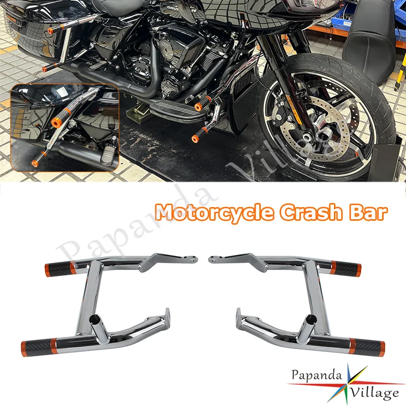 

Motorcycle Highway Saddlebag Guard Crash Bar Bracket Crash Bar Bumper For Harley Road Glide CVO FLTRXSE FLTRKSE FLTRXRRSE FLHXSE