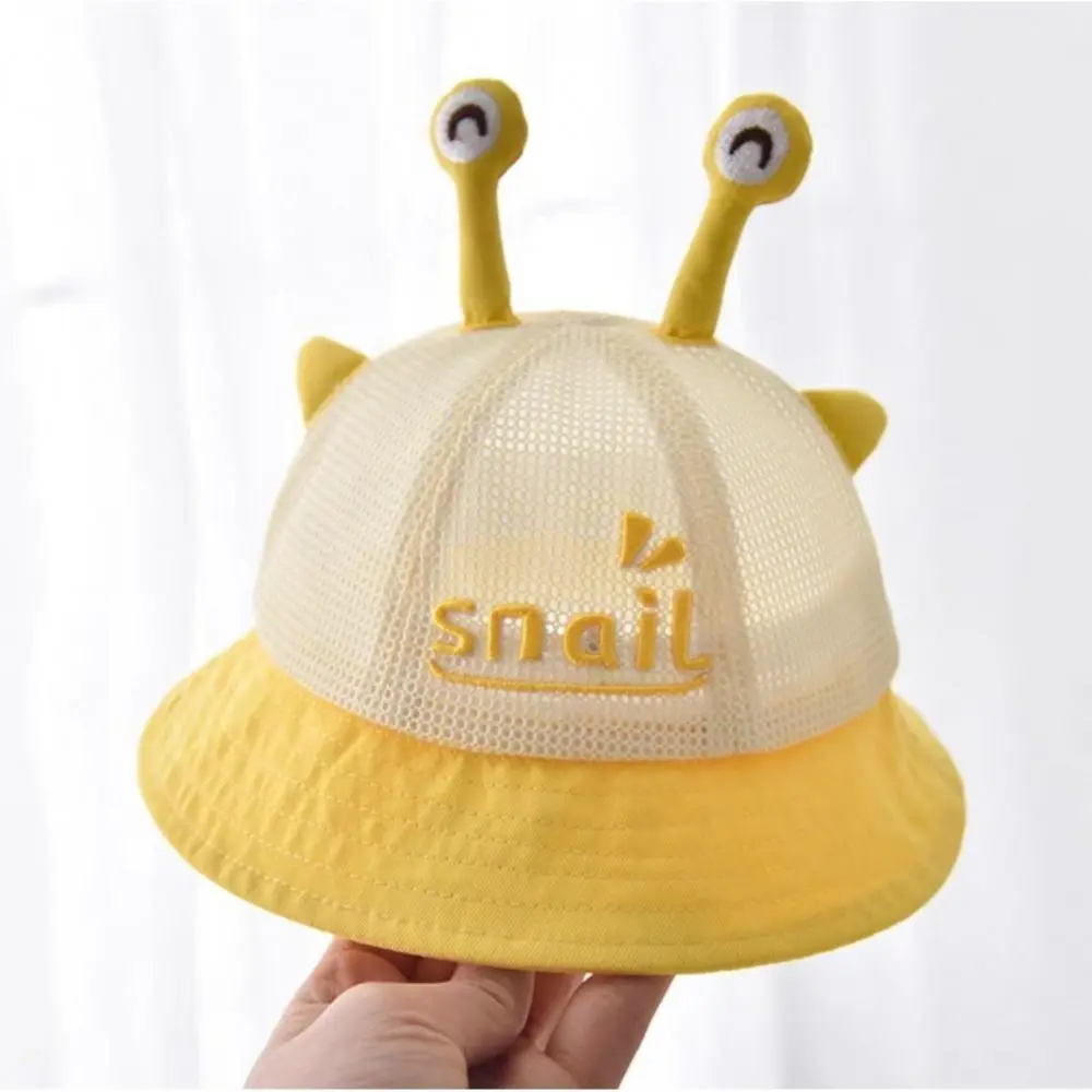 

Spring Cartoon Snail Baby Bucket Hat Embroiderey Breathable Baby Fisherman Hat Solid Color Sunscreen Newborn Sun Hat Toddler