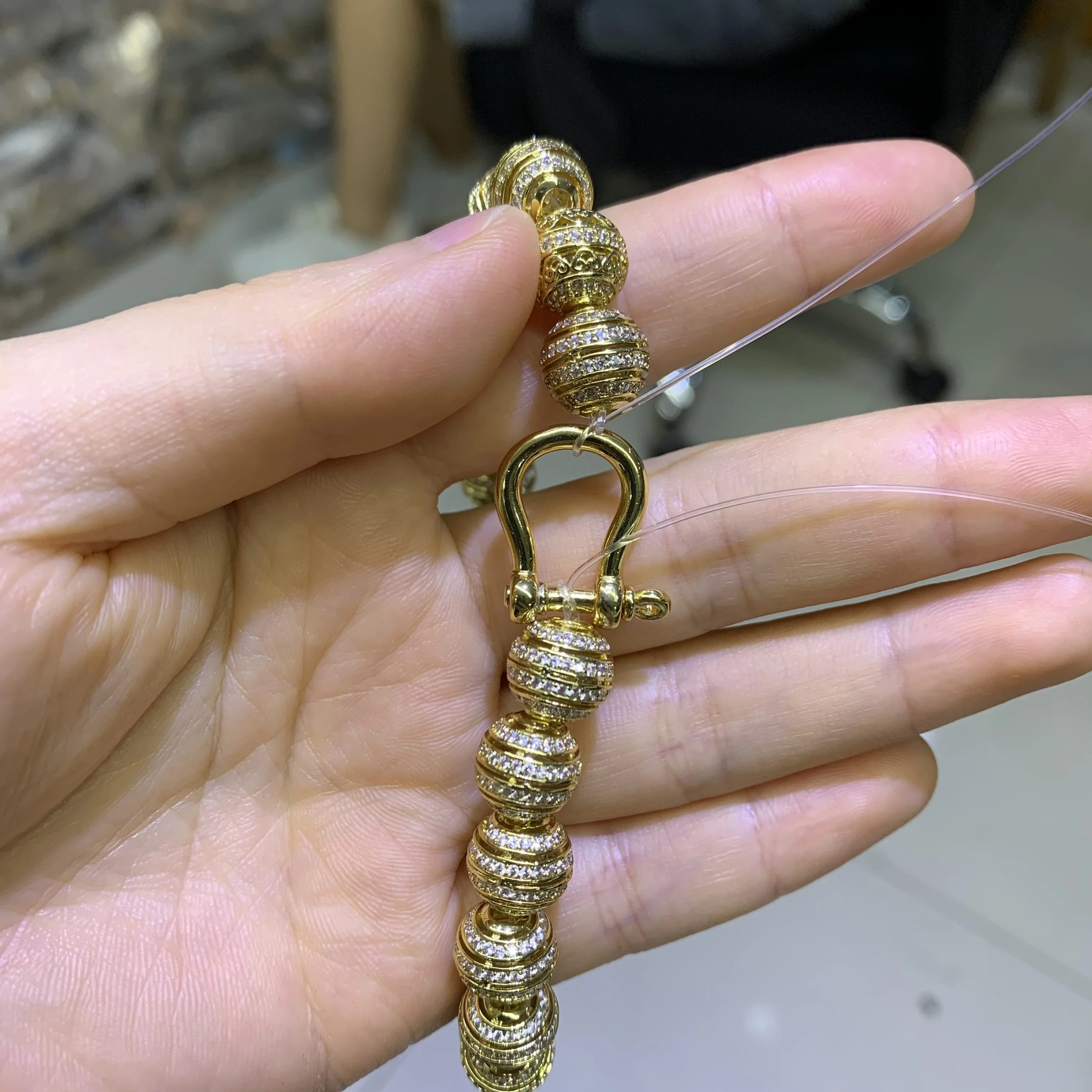 ZHUKOU Gold color U Shape Clasp hooks For Women Handmade Bracelet Jewelry brass Clasp hooks Accessories Wholesale VK146