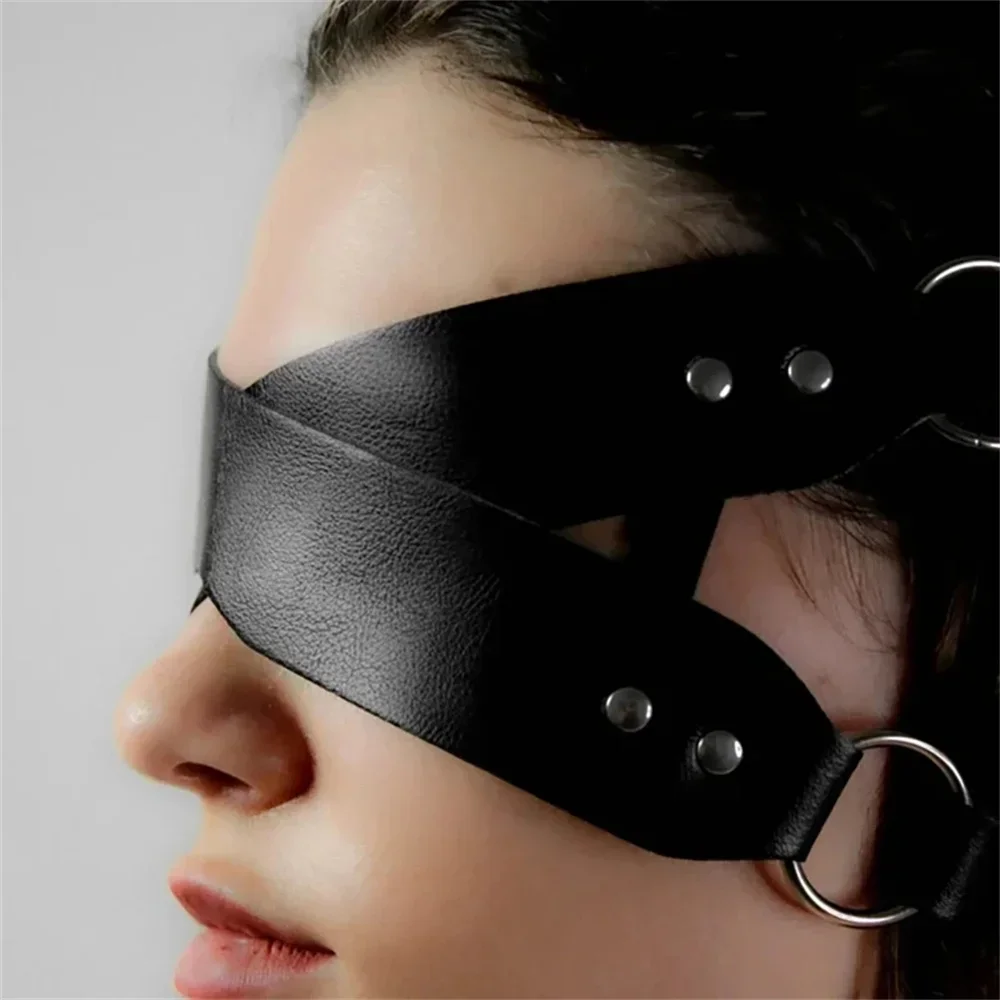 Women Sexy Leather Masks Blindfold Gothic Cosplay Fashion Mask Halloween Carnival Party Masquerade Ball Fancy Mask Accessories