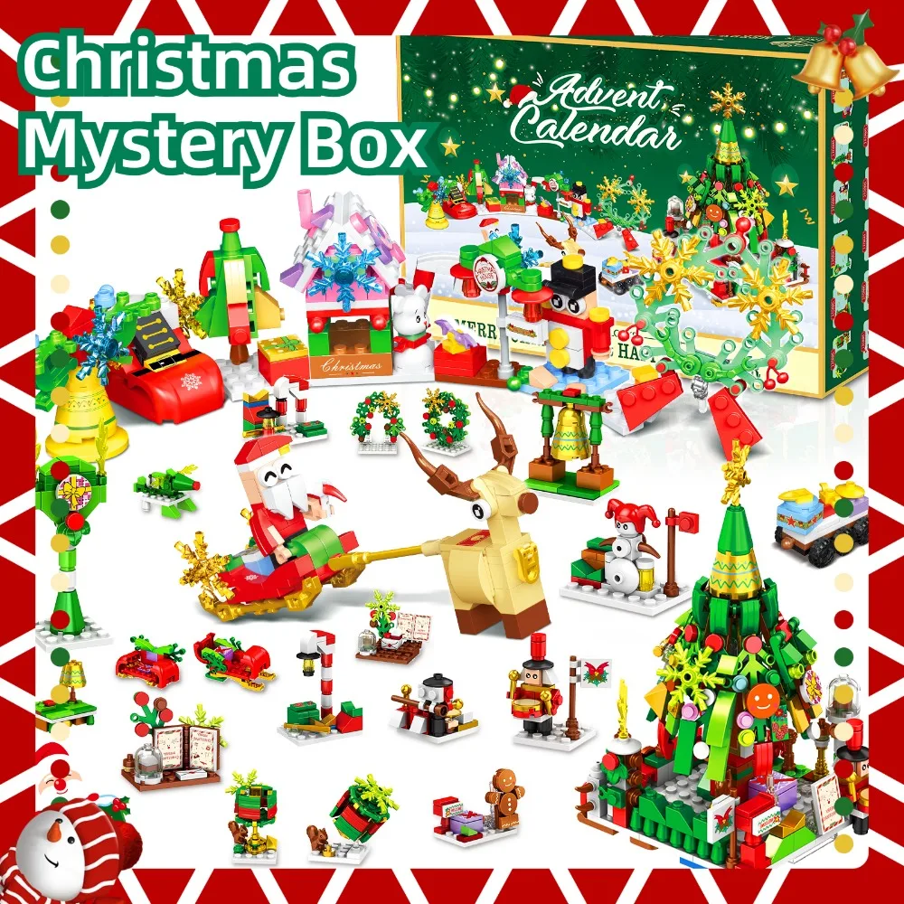 

НОВЫЙ Рождественский блок, слепая коробка, 24 шт., сделай сам, Рождественский блок, загадочная коробка, 24-дневный календарь обратного отсчета, слепая коробка, Рождественский детский подарок