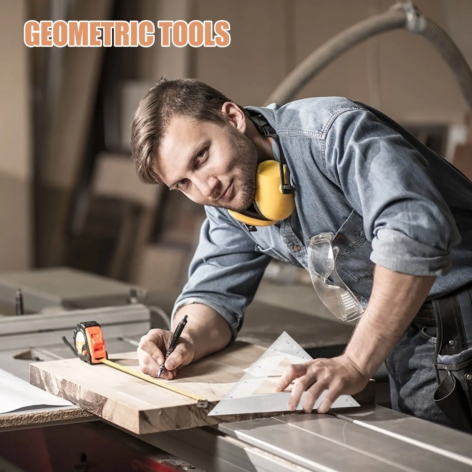 2 Sets Plastic Triangle Ruler Set Compact Measuring Tool For Students Drawing Office Scale Architecture Drafting School Supply