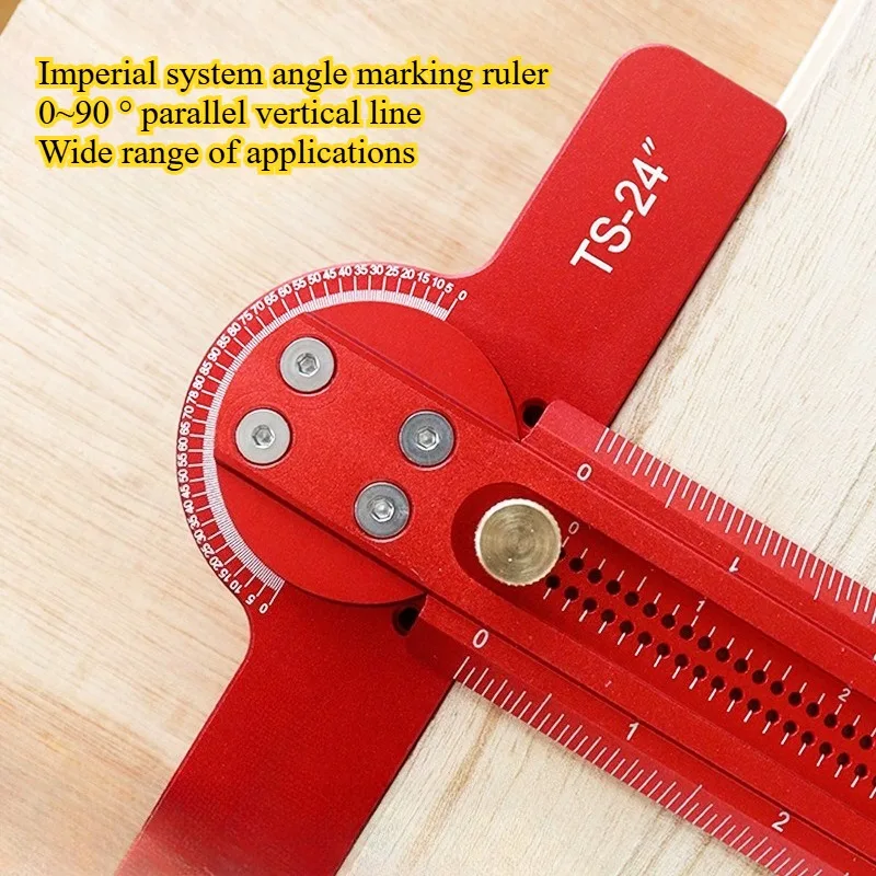 

Линейка для черчения по дереву 24 дюйма (имперская система) 45 ° /90 ° Угломер-линейка для черчения и позиционирования при деревообработке