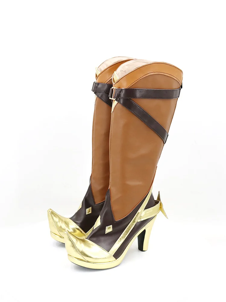 Chaussures de Cosplay Genshin Impact MMD Wind Hunter, Bottes de Mode Anime Marron, pour Homme et Femme