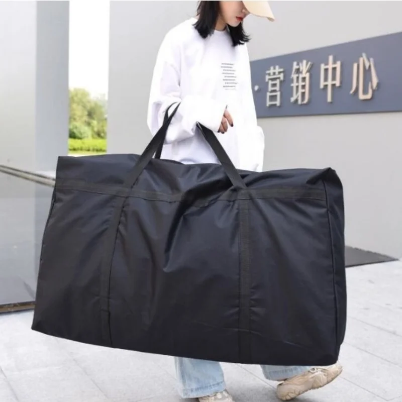 Foldable Quilt Storage Bag Large Capacity Handheld Luggage Bag Portable Travel Clothes Storage Organizer Zipper Unisex Tote Bag