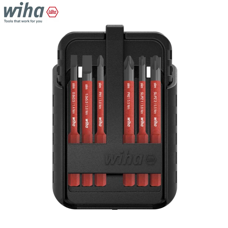 Wiha 43162 slimBit Electric Bit Set 12Pcs Slotted Phillips Pozidriv PlusMinus/Pozidriv TORX