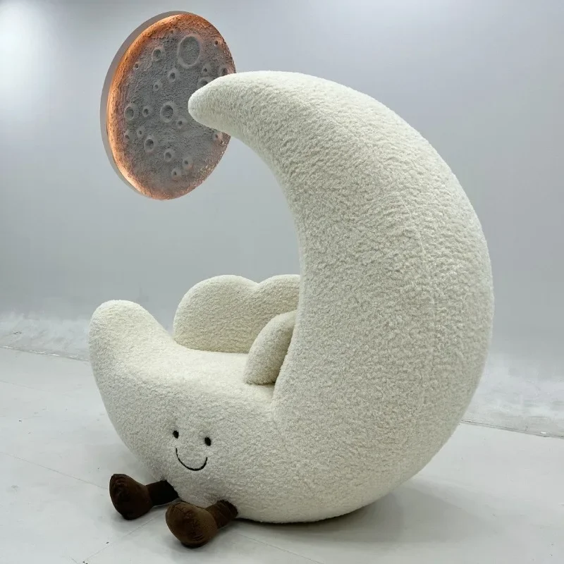 เก้าอี้โซฟาพักผ่อนสีครีม