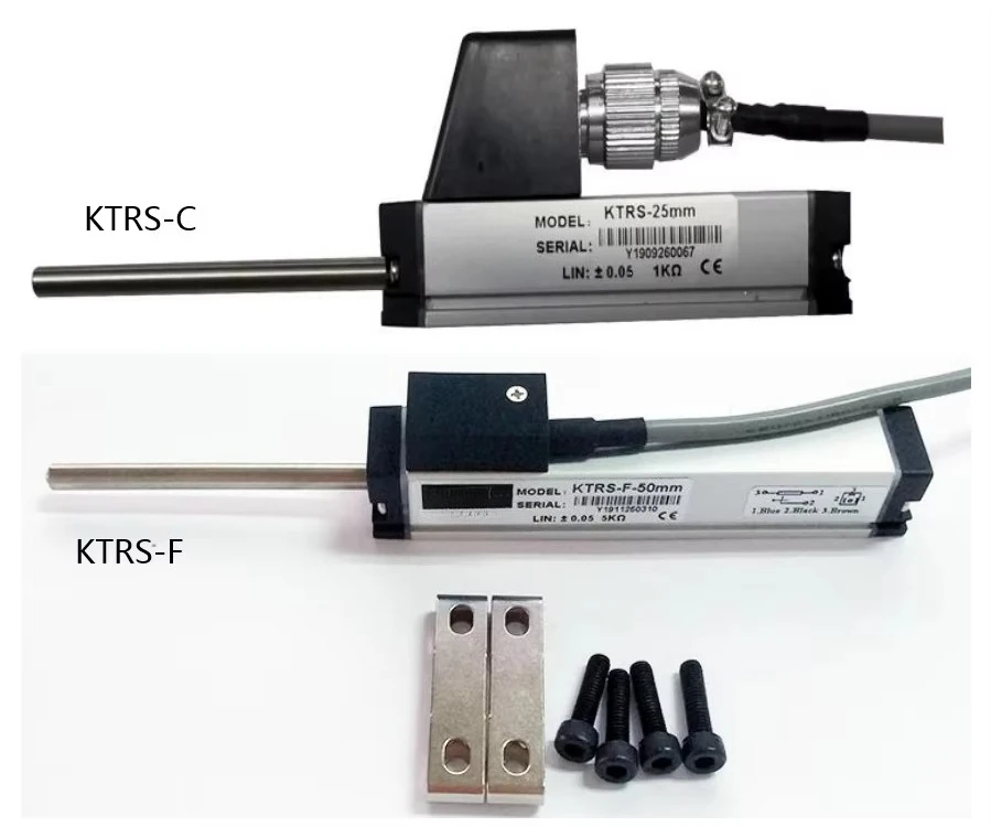 50mm Linear Voltage Displacement Sensor, 0-10V Output, Built-in Spring Self Reset Position Transducer