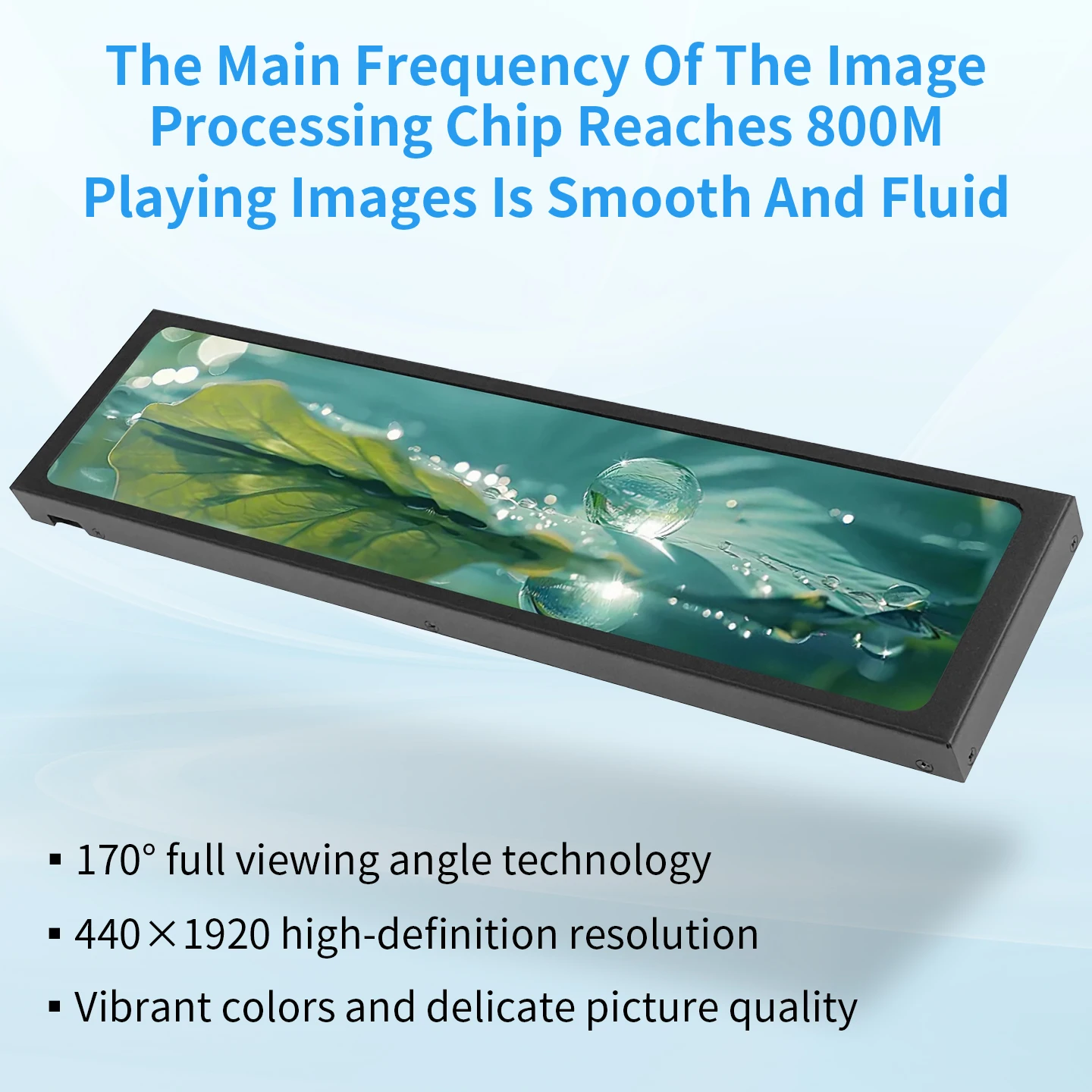 11.26 Inch IPS 1920x440 LCD USB Type-C Computer Secondary Screen 170 ° Wide View Monitor Video Player Electronic Photo Album