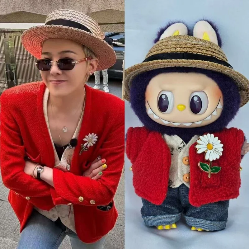 

Only Clothes Hot15-17cm Doll Idol Gd Same Style Fashionable Styling Red Coat Universal Labubu Vinyl Plush Doll Clothes Fans Gift