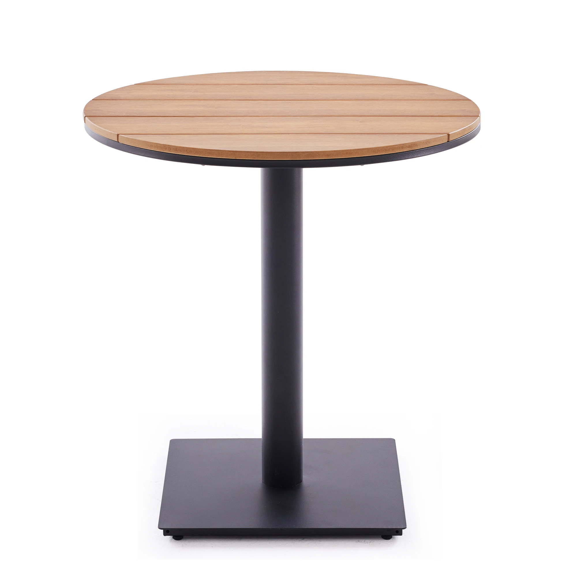 Farini Patio Furniture Table, Plastic Wooden Top Outdoor Furniture for Lawn, Deck, Backyard, Poolside