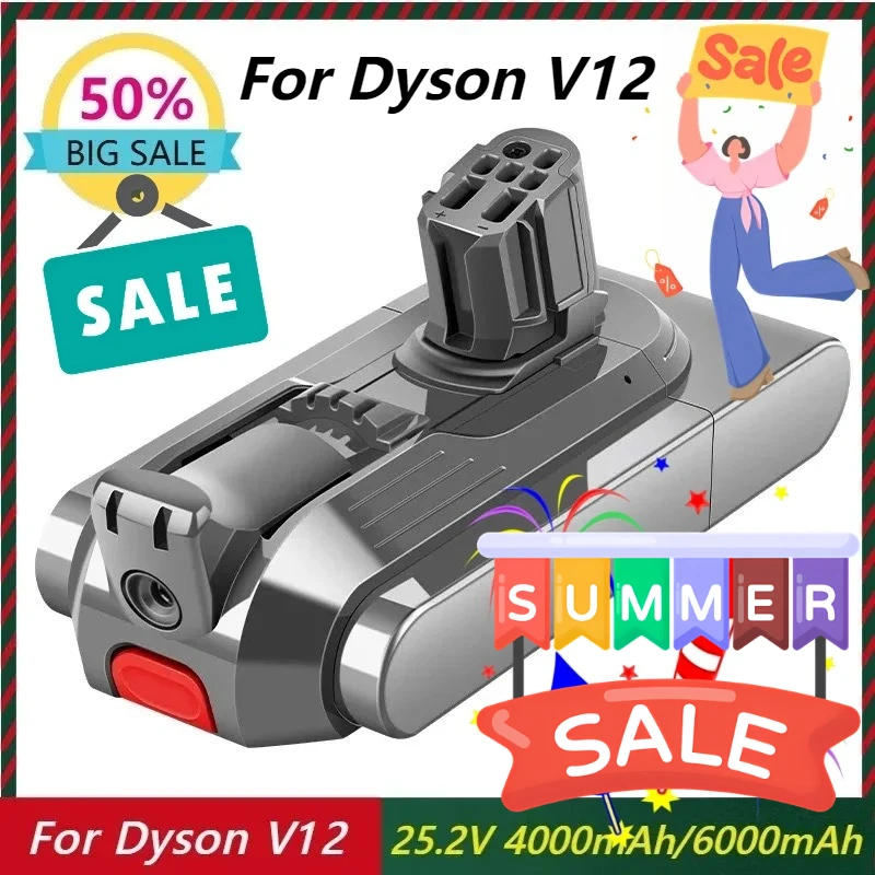 

For Dyson V12 25.2V 4000/6000mAh Replacement Battery Vacuum Cleaner Battery For V12 Series SV20 SV30 SV34 SV35 Battery