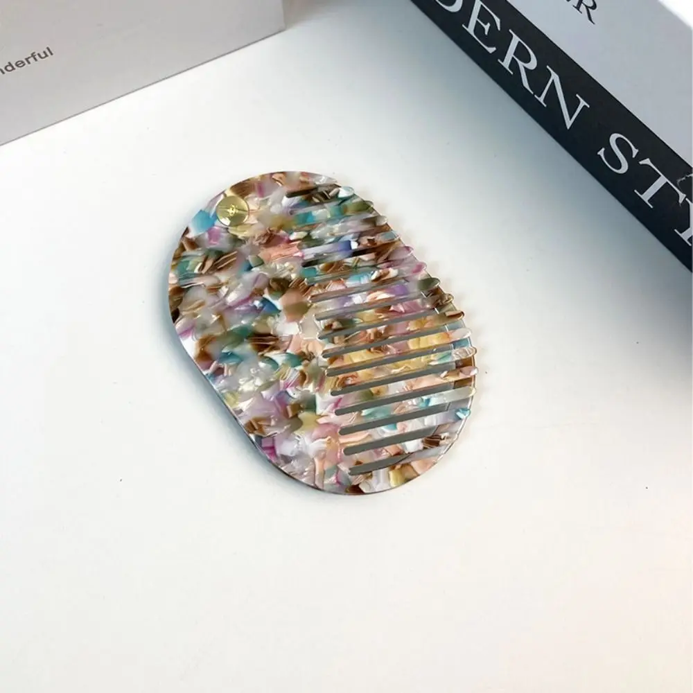 portable Acetate Makeup Mirror multifunctional Anti static Mirror comb Folding Mini Hair comb Travel