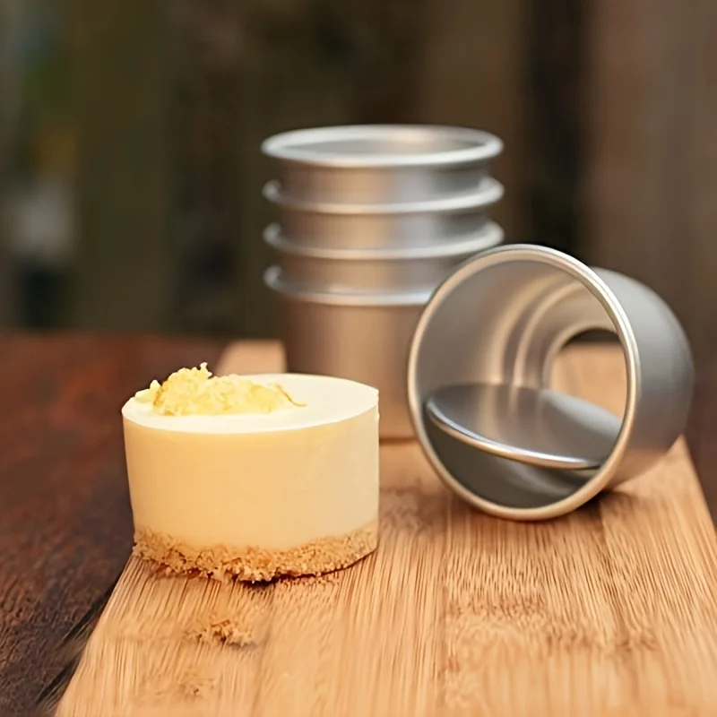 Juego de mini moldes para pasteles de 2 piezas de 2 pulgadas: base extraíble antiadherente para tarta de queso, magdalenas y postres