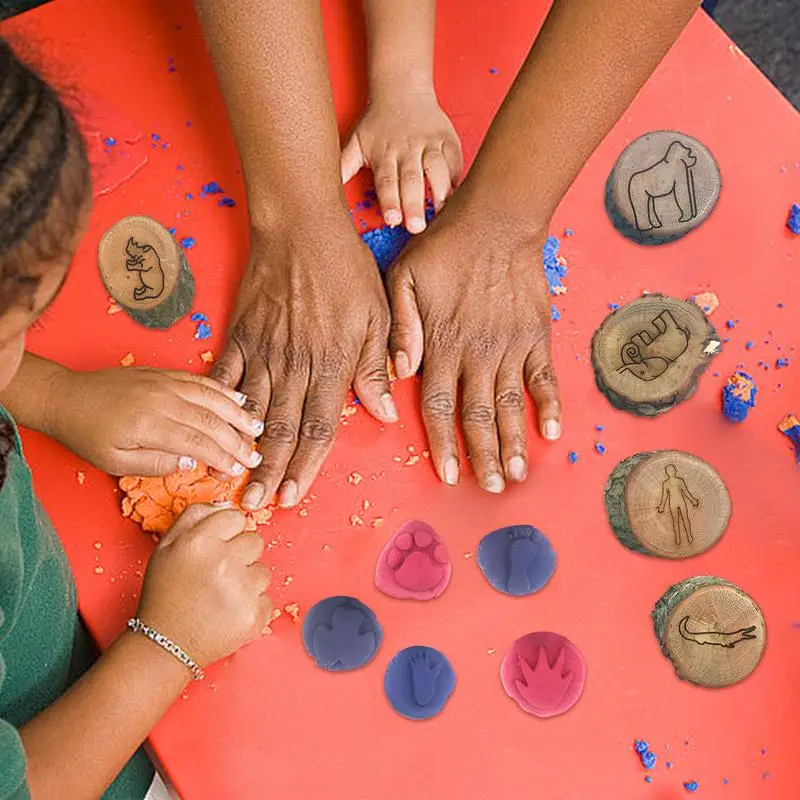 Animal Foot Print Stamp Mini Animal Paw Stamp Craft Stamps Wooden Stamp Animal Paw Stamp Art Stamps Creative Footprint Stamp For