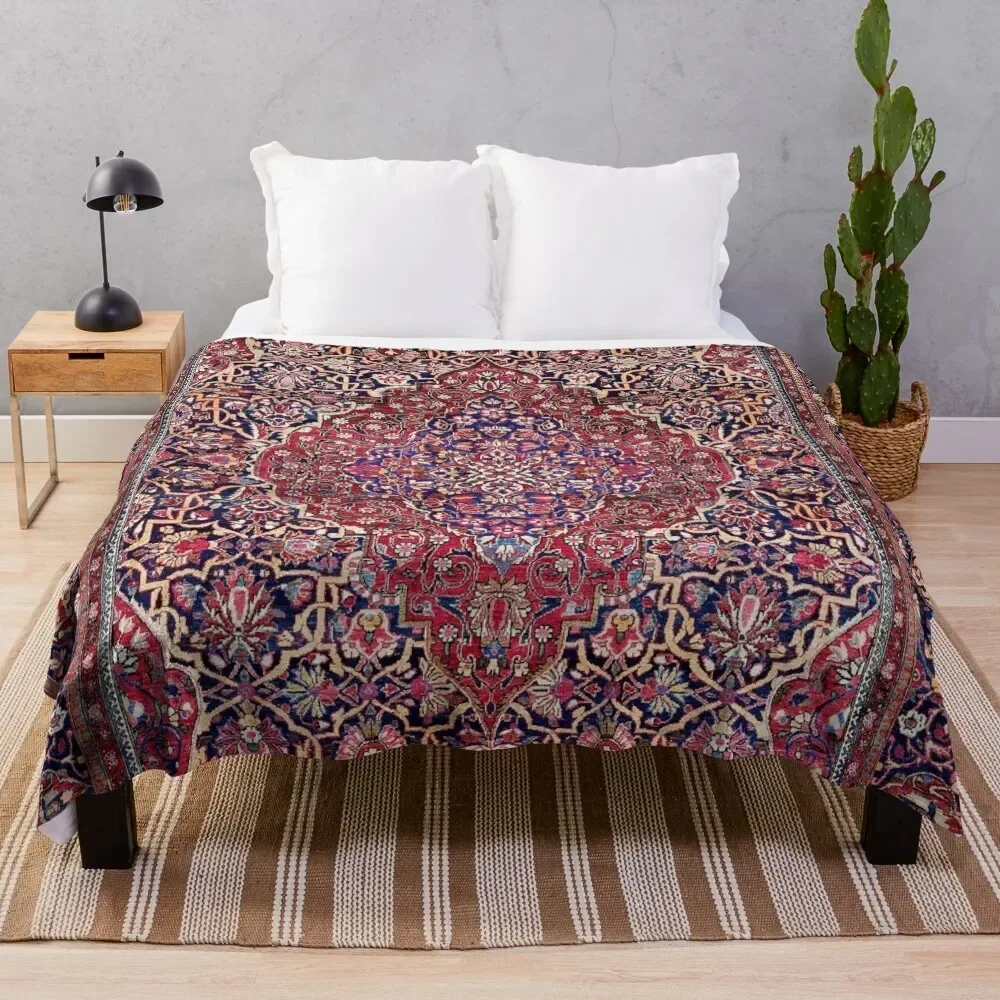 

Kashan Central Persian Silk Rug Print Throw Blanket Loose Cute Plaid Summer Blankets