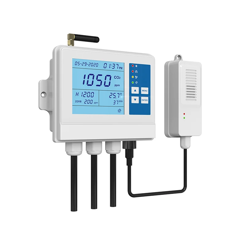 Fully customizable CO2 Monitor & Controller  Meter with Remote Sensor for  Greenhouse and grow room