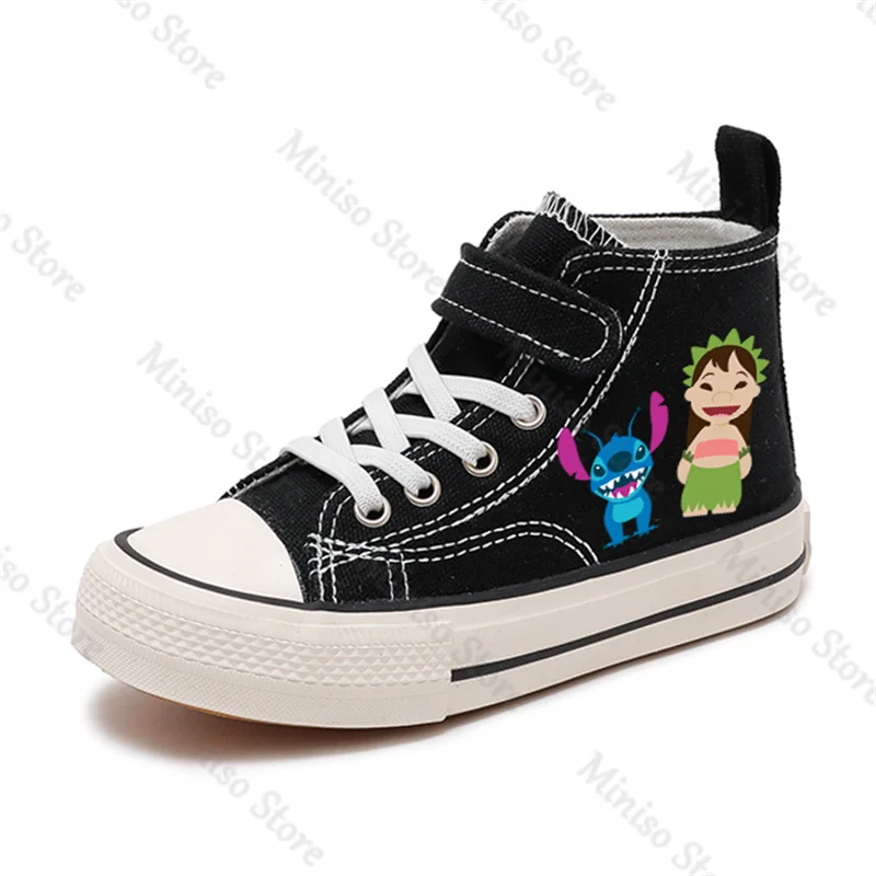 Canvas Children Print summer Sport Boys Tennis Shoes Kids Girls Lilo Stitch High-top spring Disney Casual Cartoon comfort Shoes