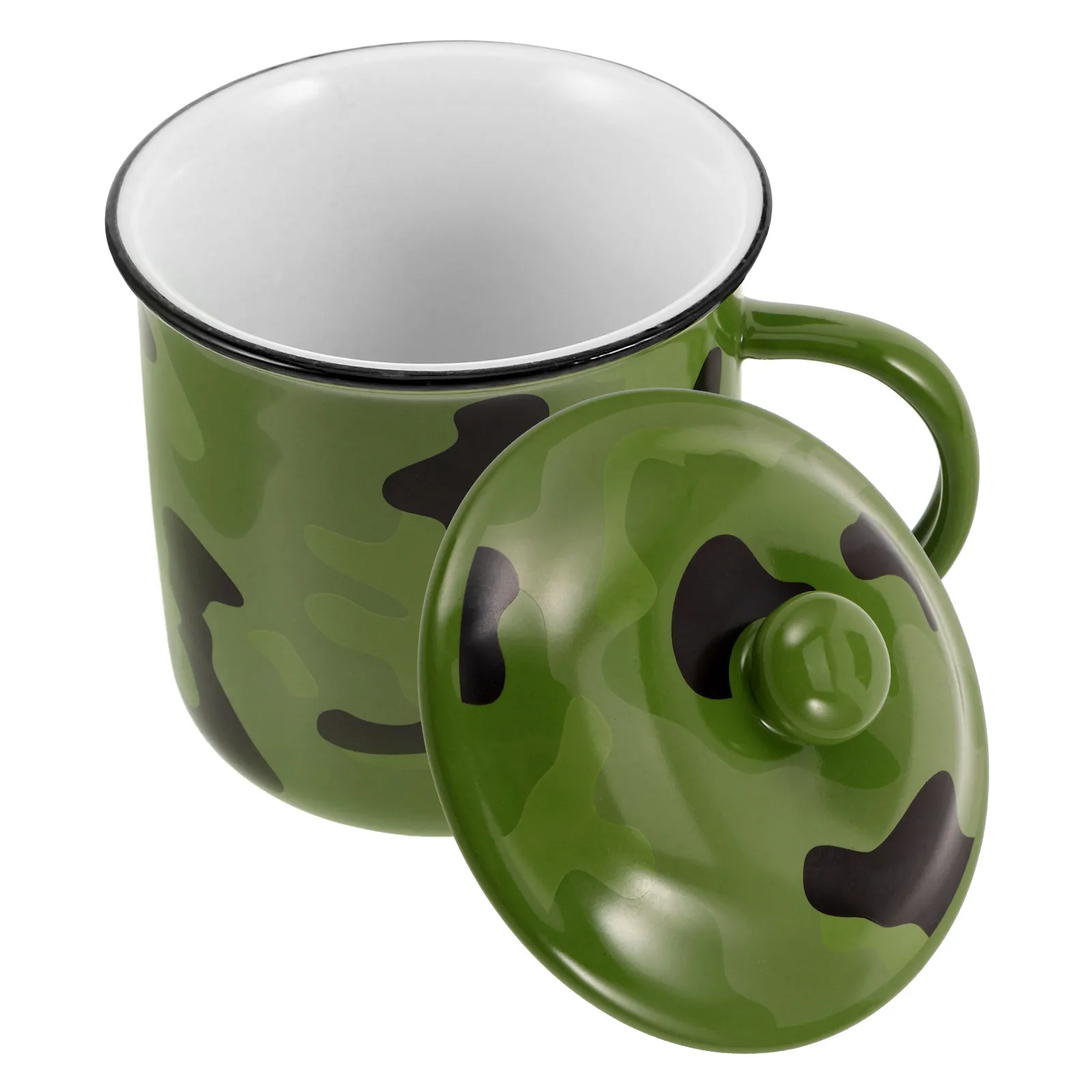 

Vintage Coffee Retro Style Thickened Porcelain For Camping Travel Home Use Insulated Flat Bottom Heat Retention Household Mug