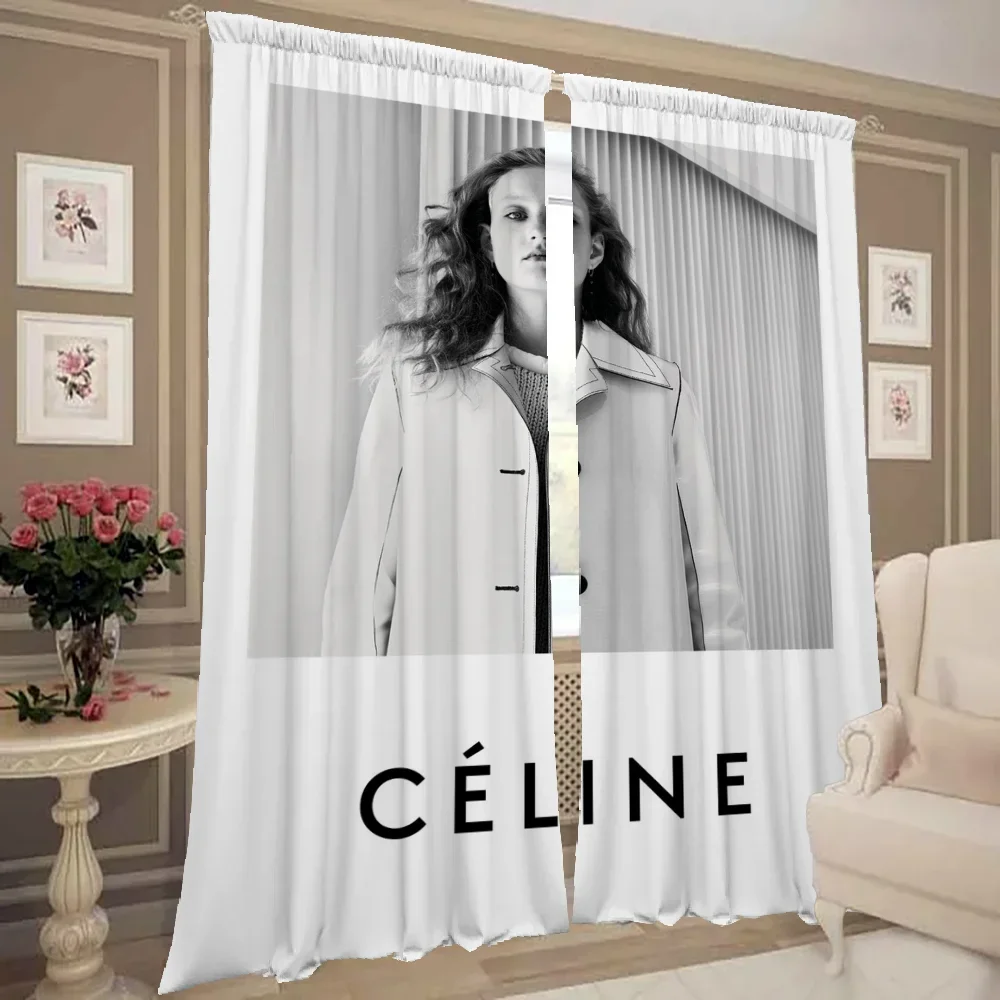 Kitchen Curtains for Living Room 2 Pieces Blackout Curtains Door Curtain Luxury Brands C-celine-e Partition Bedroom Decoration