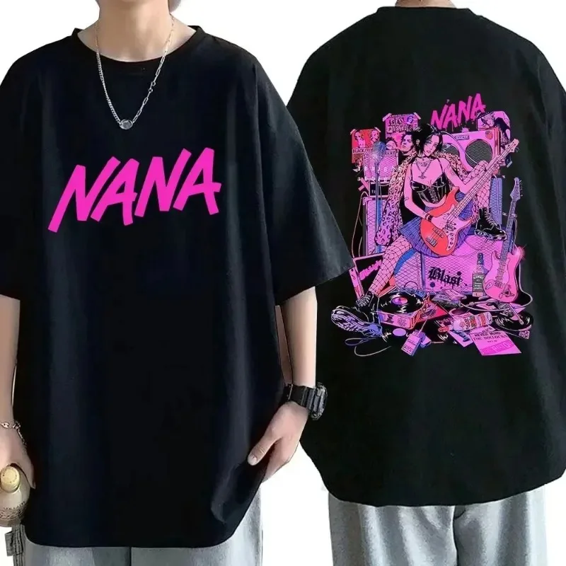 Anime Nana Osaki nadrukowana kreskówka Anime bawełniana koszulka męska z krótkim rękawem bawełniana duża moda Harajuku męska koszulka