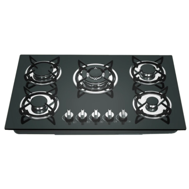 

Home kitchen appliance 5 burner built in NG gas stove cooker with flameout protection glass top gas cooktop