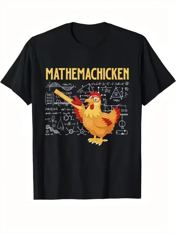 Funny Mathemachicken T-shirt Math Lover Gift Cute Cartoon Chicken Graphic Tee Educational Science Teacher Algebra Pun Apparel