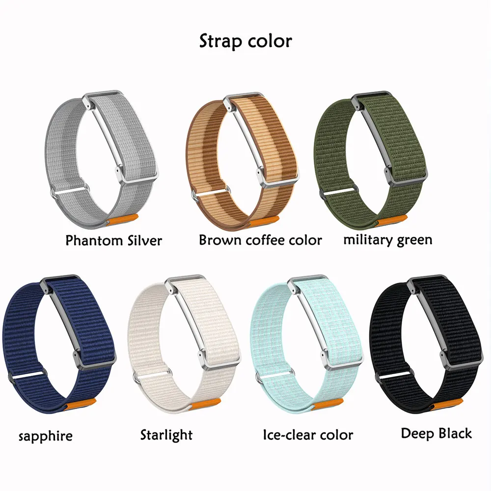 Nylon-metal Combination Watch Strap for Google Fitbit Air Unisex Soft Wear Resistant Replacement Band for Google Fitbit Air