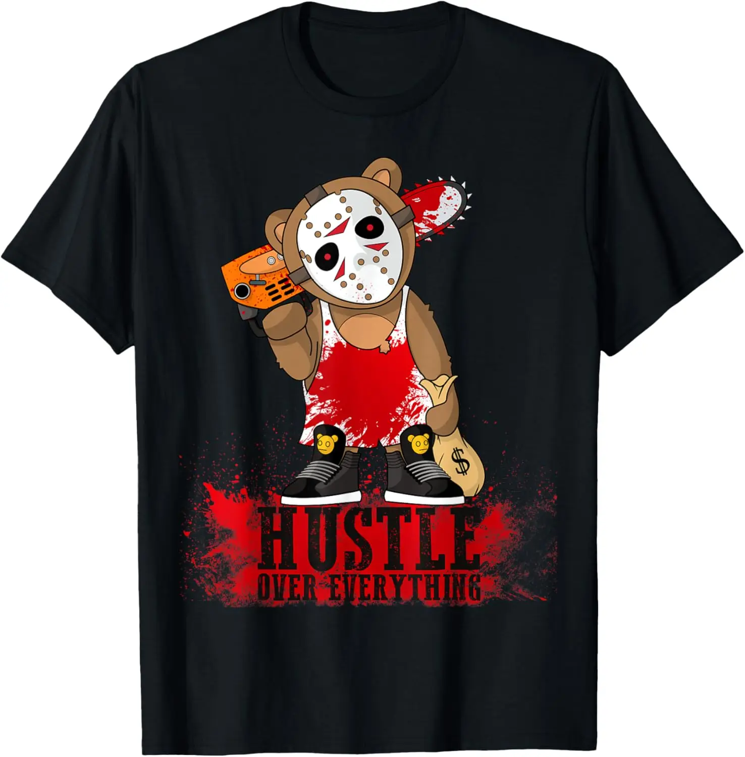 

Hustle Around Everything Hockey Teddy Bear Parodying Hip Hop Gift T-Shirt