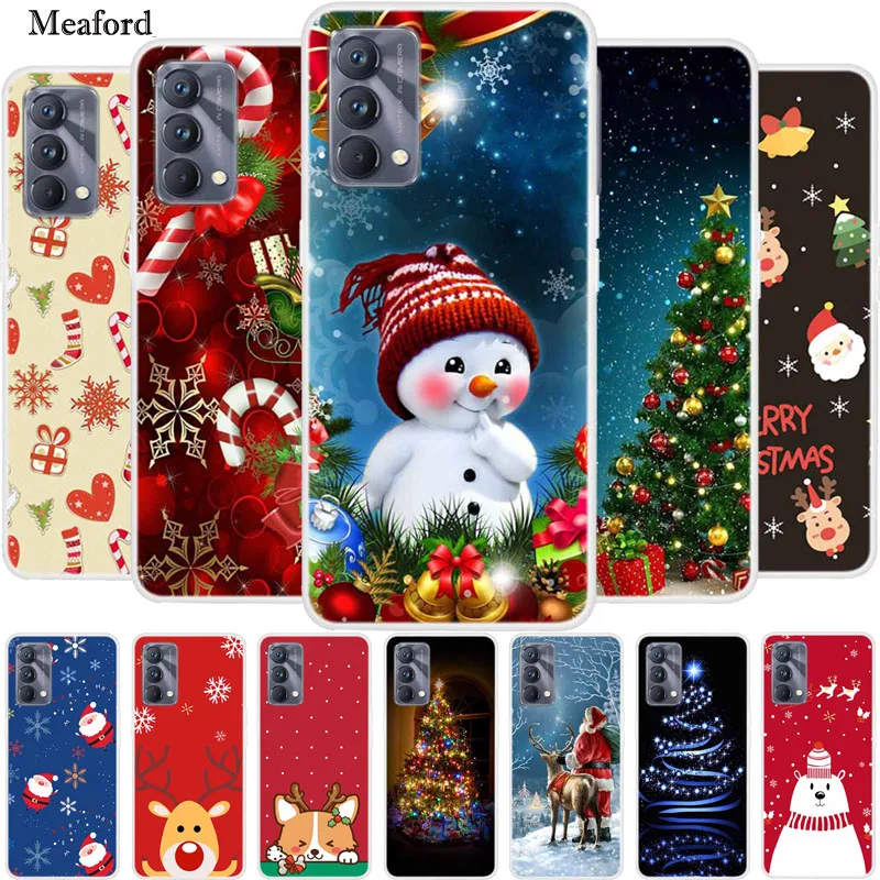 Christmas Case For Realme GT Master Edition Soft Silicone Clear TPU Phone Cover for OPPO Realme GT Explorer Master Edition Coque