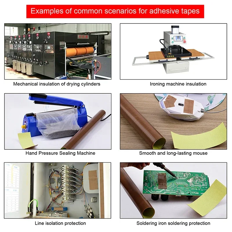 Nastro adesivo PTFE ad alta temperatura da 100 rotoli da 10 m Nastro adesivo PTFE in PTFE - Adatto a Weston, FoodSaver, sigilla un pasto, cavi sottovuoto