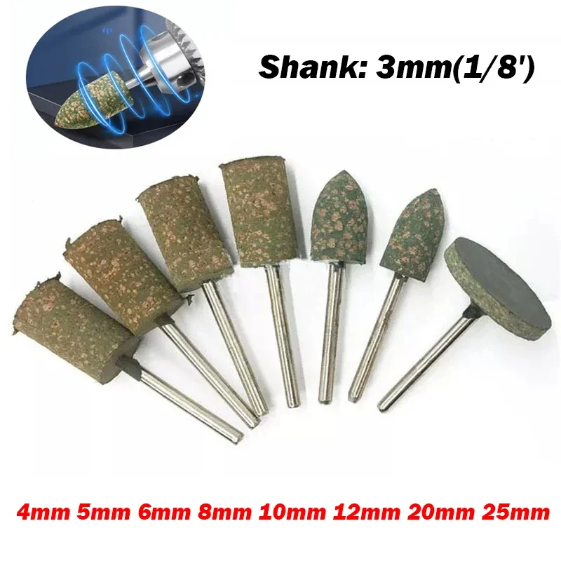 5Pcs 3/4/5/6/8/10/12/20/25mm Rubber Polishing Grinding Point Tip Burr For Dremel Rotary Drill Bit Tool 2.35/3mm Shank