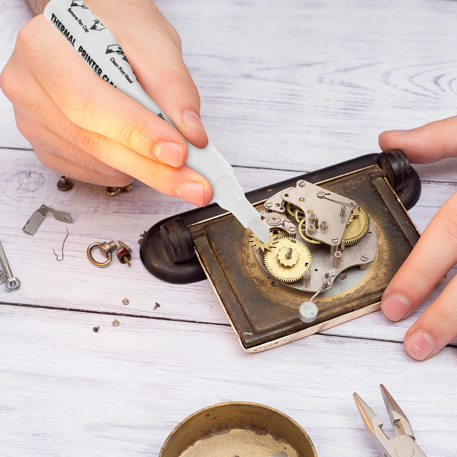 5 قطعة قلم تنظيف الطابعة الحرارية أداة صيانة رأس الطباعة منظف رأس الطباعة سريع التنظيف متوافق مع نماذج مختلفة