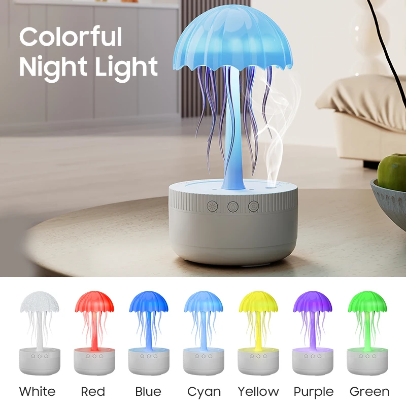 Dynamic Jellyfish Essential Oil Diffuser 300ML 7 Colorful Night Light Jellyfish Air Humidifier for Home Bedroom
