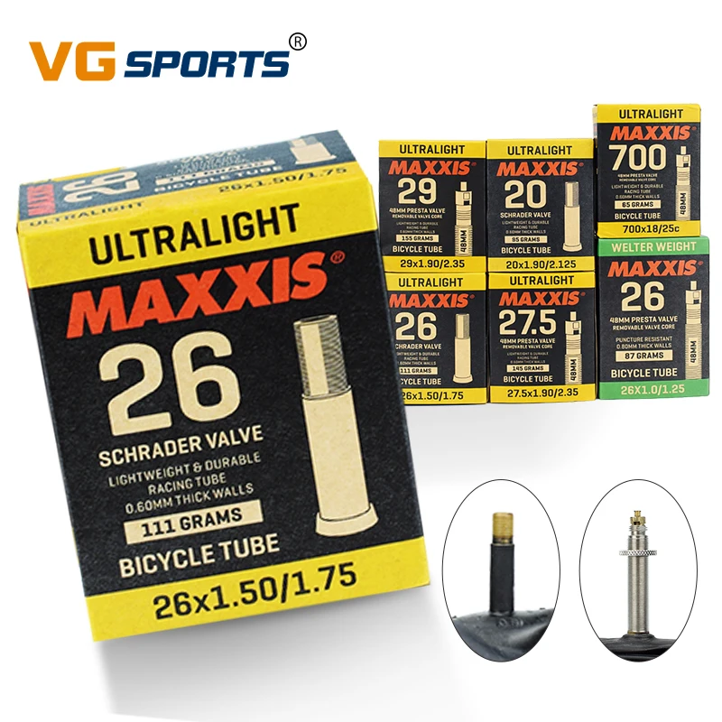 2pc Ultralight All Size MAXXIS Bicycle Inner Tube 20 26 27.5 29 700C AV FV Stab Blow Proof MTB Road Bike Inner Tubes Camera Tire
