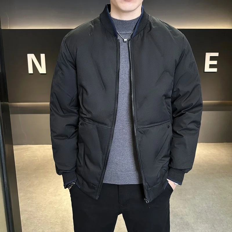 

Fashionable Short Baseball Collar Bread Coat Cotton Jacket Warm Trendy Casual Unisex Polyester Fiber Autumn Winter Outerwear