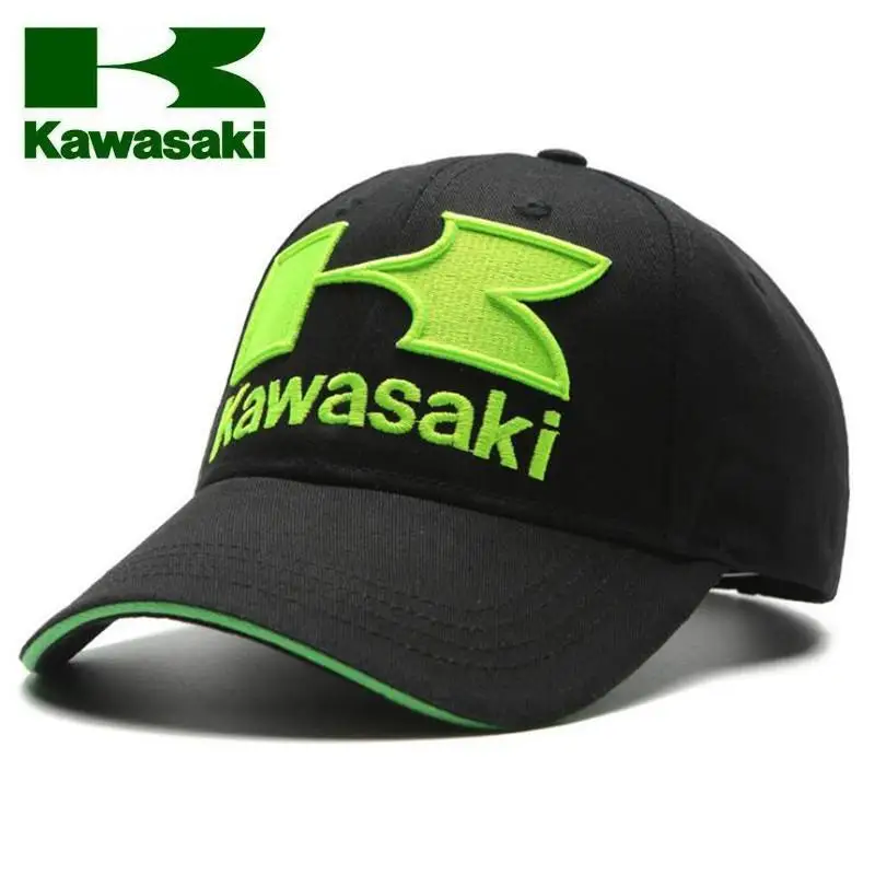 2024 New Kawasaki Baseball cap Outdoor sports cap Men's and women's embroidered Racing cap Golf Sun hat