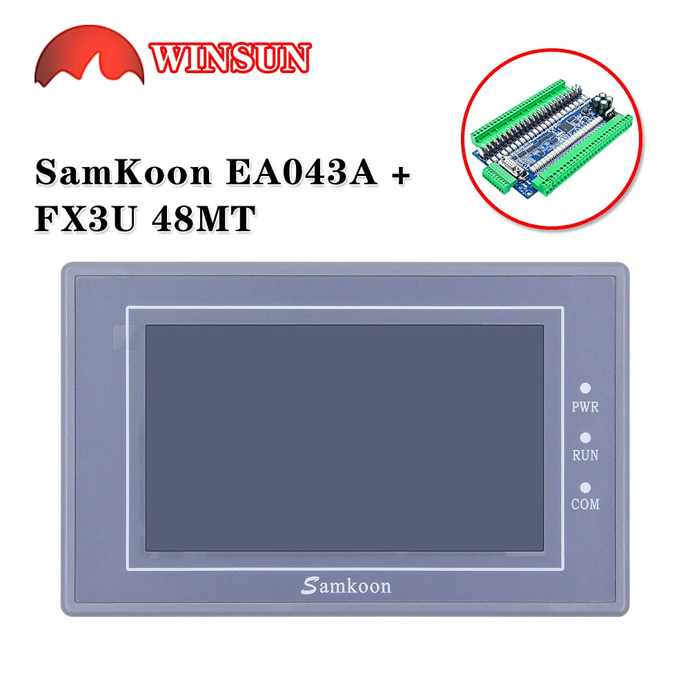 

FX3U-14 -24 -32 -48MR/MT SEEKU PLC plus Samkoon EA-043A 4,3 дюйма реле сенсорного экрана/контроллер RTU транзистора