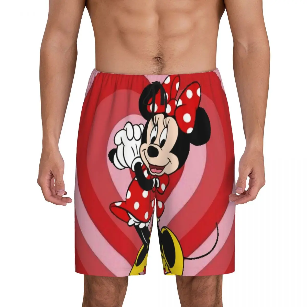 

Пижамные шорты с принтом Минни Микки Маус и мультяшной анимацией для мужчин, одежда для сна, короткие пижамы с карманами