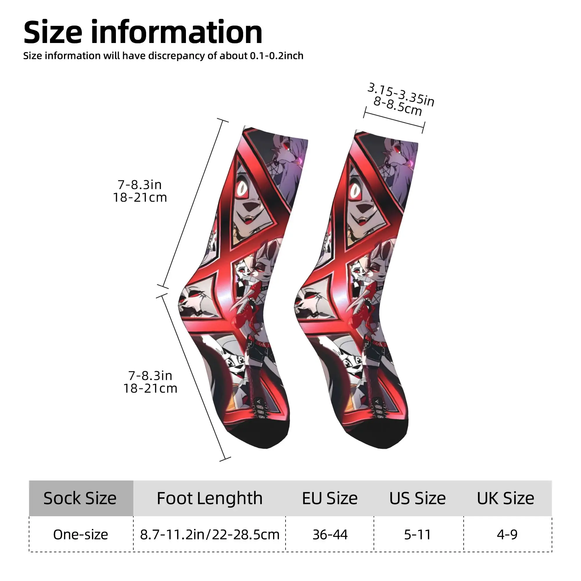 Helluva Boss Loona Socks  Pattern Stockings Non-Slip Men Socks Soft Breathable Autumn Novelty Climbing Socks