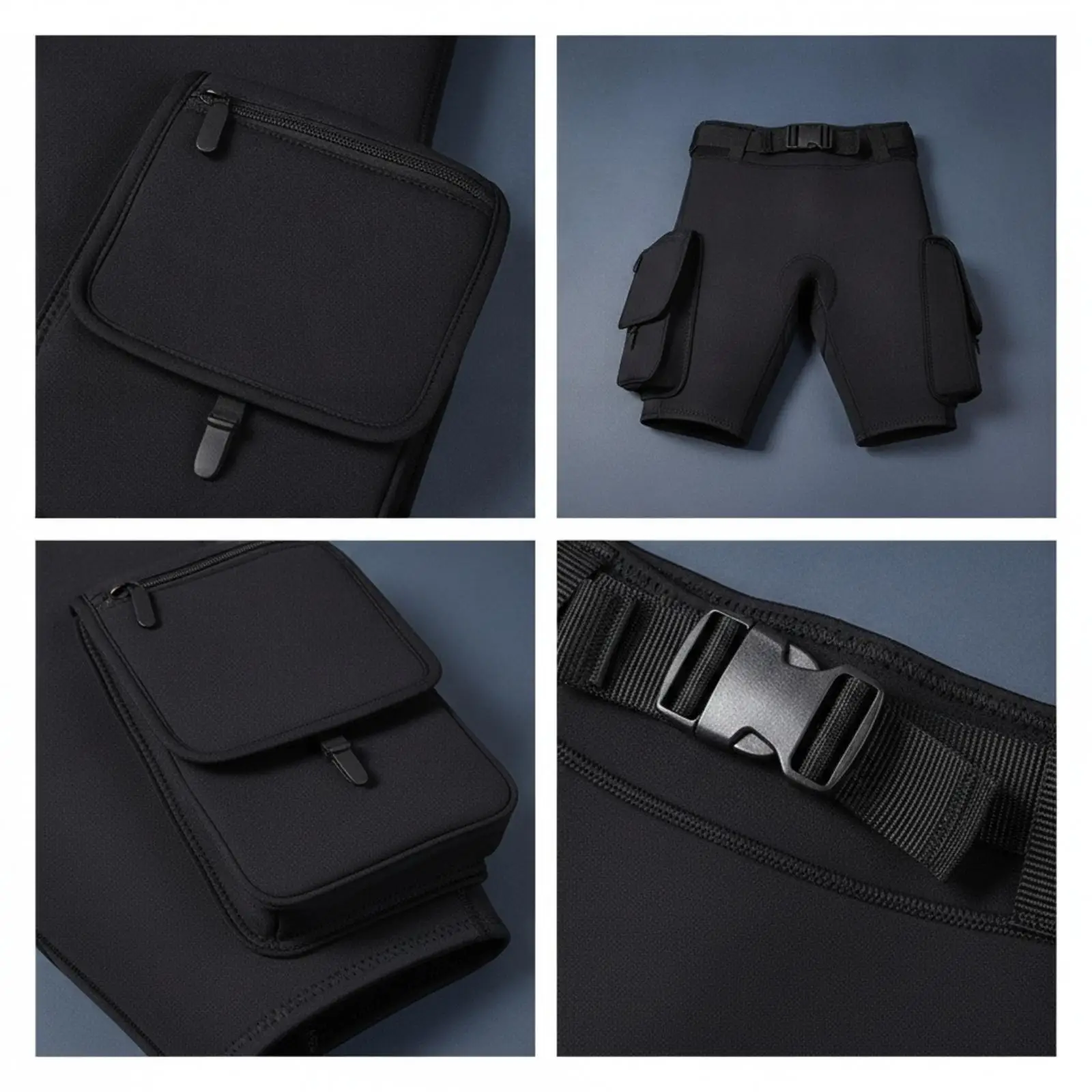 Wetsuit Shorts with Buckle 3mm Technical Diving Shorts with Pockets Tailored Apparel for Divers, Surfers, Snorkeling, Sailing,