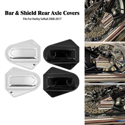Motorcycle Black/Chrome Bar Shield Rear Wheel Axle Cover Swingarm Cap For Harley Softail Night Train FXSTB FLSTN FLSTC 2008-2017