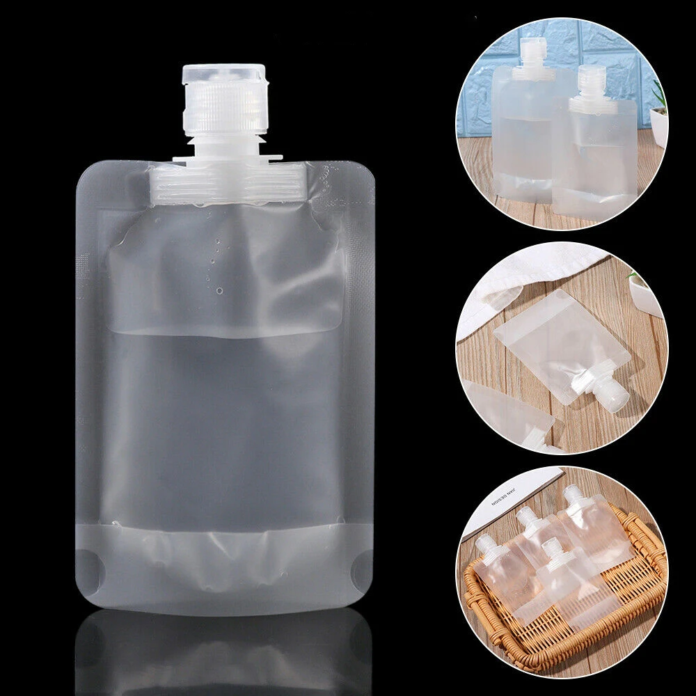 

Space Saving Squeezable Leakproof with Sealed Spout Spray Bottles Cosmetic Containers Liquid Dispenser Refillable Pouches