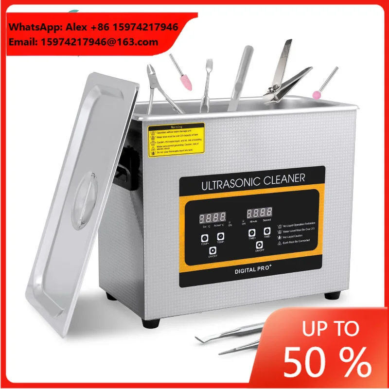 Skymen ODM Digital Vinyl Record Ultrasonic Cleaner 6.5L Ultrasonic Bath Cleaner For Pcb Injector Chain Nail Lab Industrial Tools